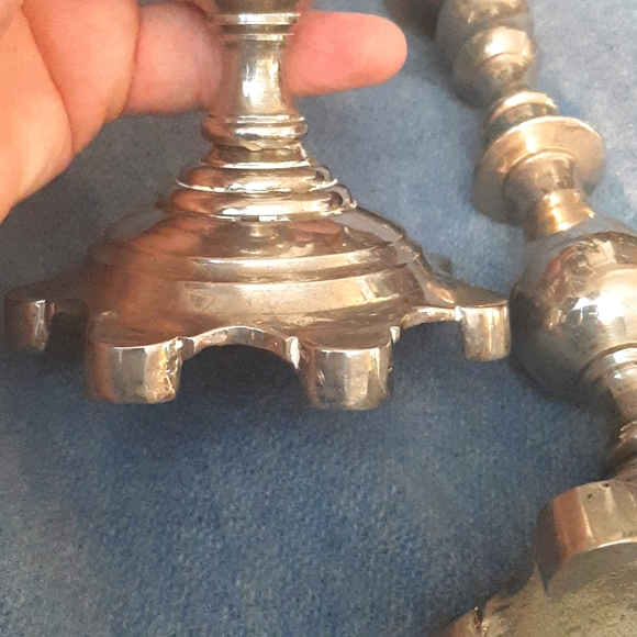 Antique / Vintage Poland judaica Candle Sticks - Picture 2 of 3